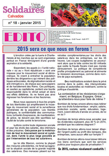 journal Solidaires Calvados - 30 janvier 2015