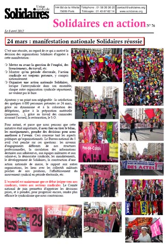 Solidaires en action - 8 avril 2012
